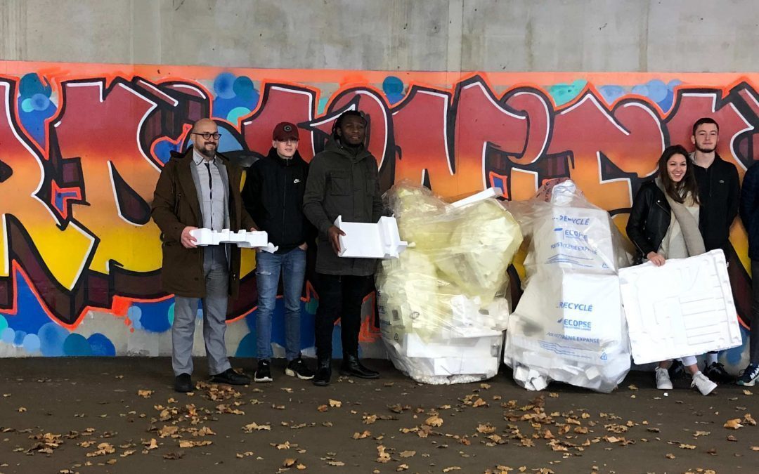 Noël Blanc – recyclage du polystyrène aux Bourdonnières